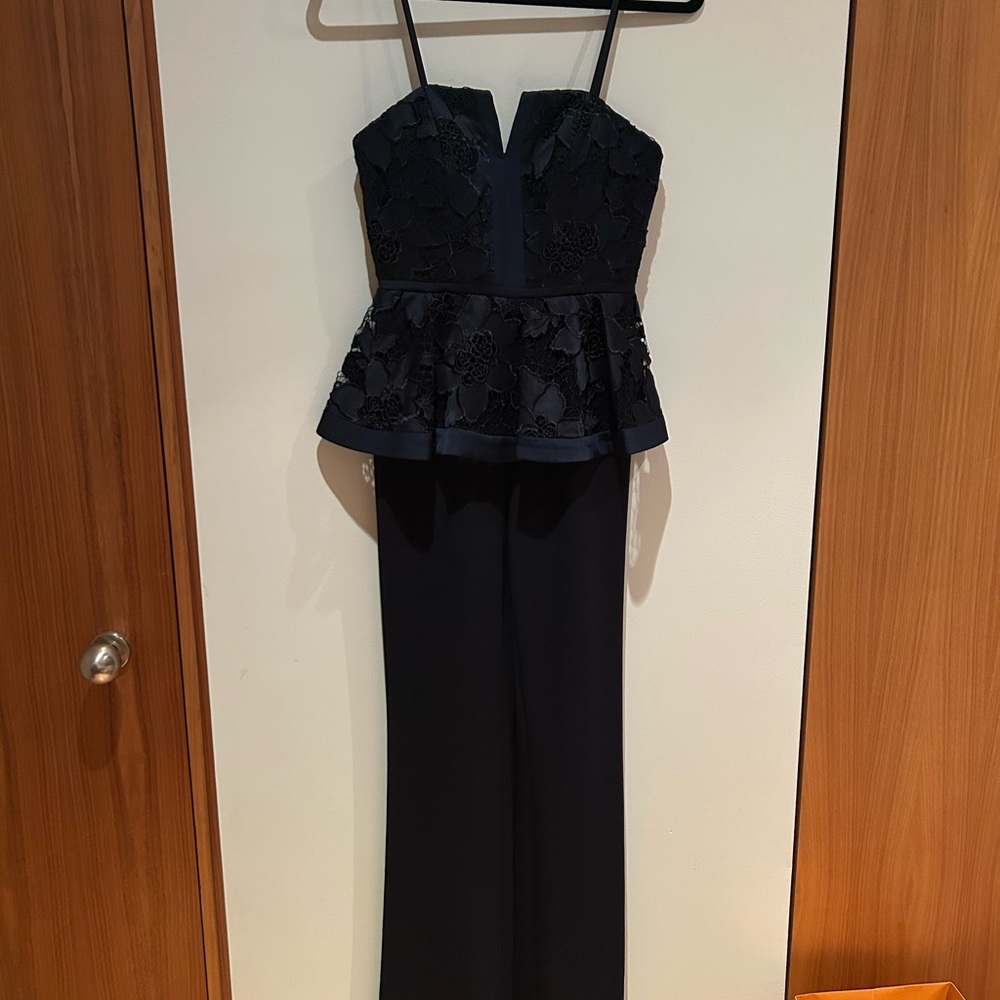 Elegant Black Peplum Jumpsuit
